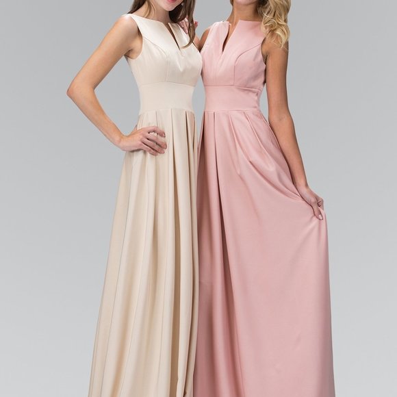 Bateau Neck Sleeveless Evening Dress GSGL1391
